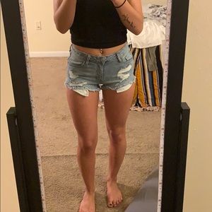 Tilly’s Mid Rise Distressed Shorts